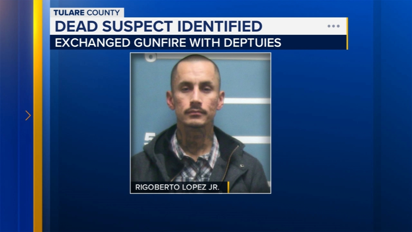 Suspect in shooting involving Tulare County Sheriff's Deputies identified