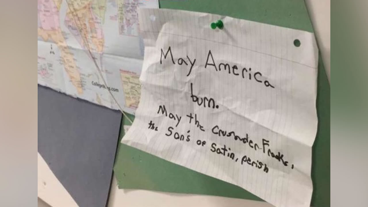 Parents concerned about note found in school