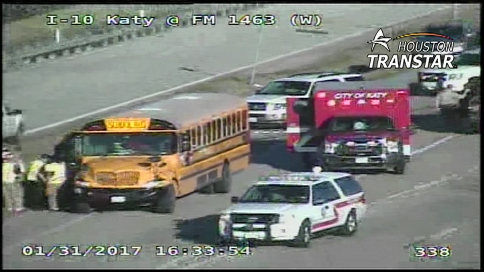 Two lanes of Katy Fwy shut down after wreck involving Katy ISD bus ...
