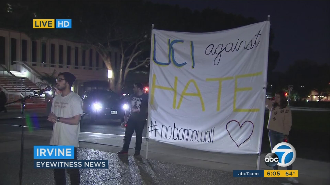 UC Irvine students protest Trump travel order