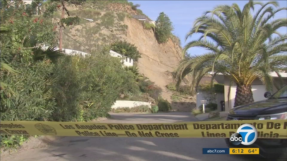 Crews evaluating hillside stability after Hollywood Hills landslide
