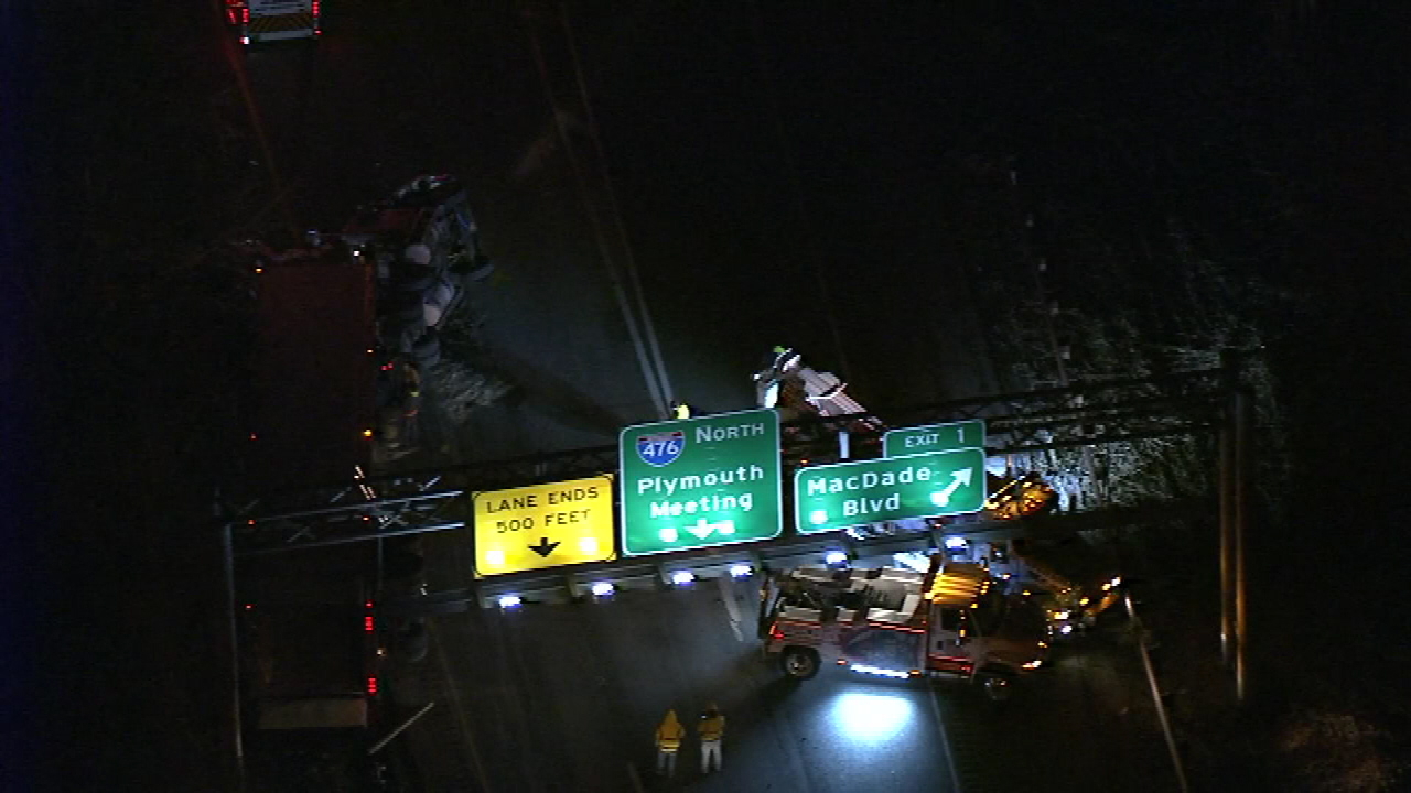 Tractor trailer overturns; ramp from SB I-95 to NB I-476 reopens in ...