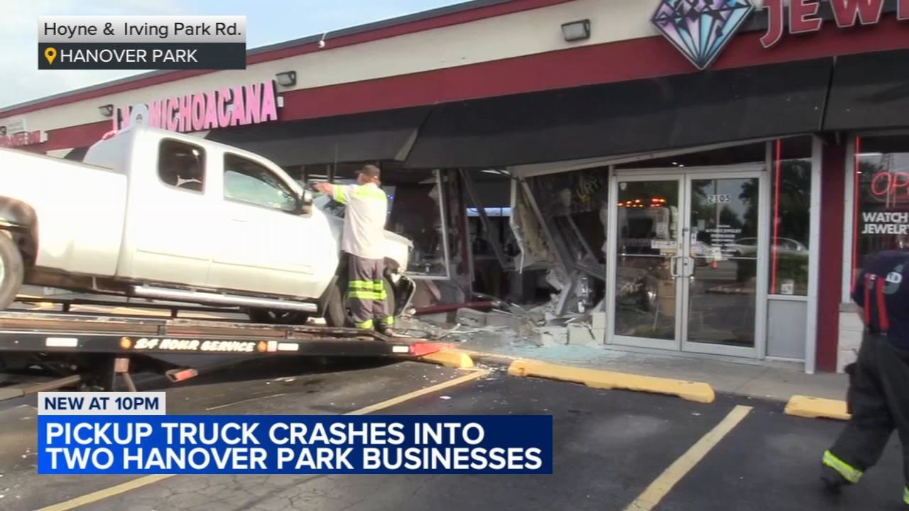 Truck crashes into ice cream shop, jewelry store in northwest suburbs