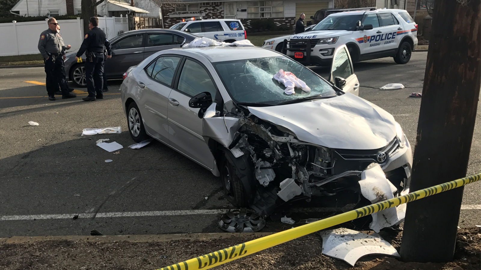 3 injured after car strikes group of people in Uniondale on Long Island