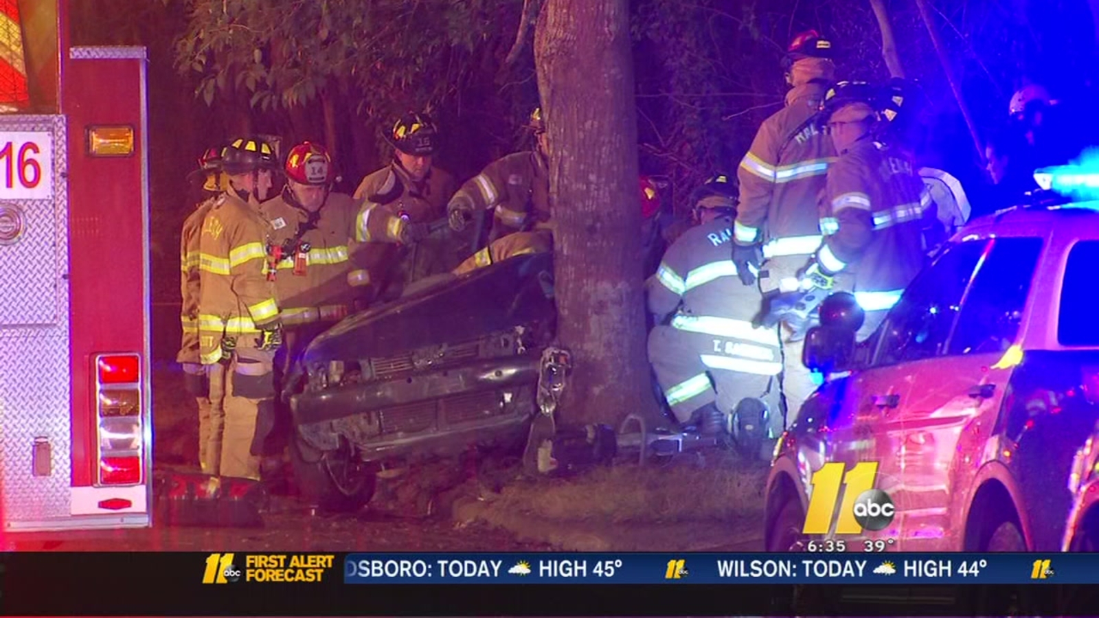 Firefighters cut driver from vehicle in Wake County crash - ABC11 ...
