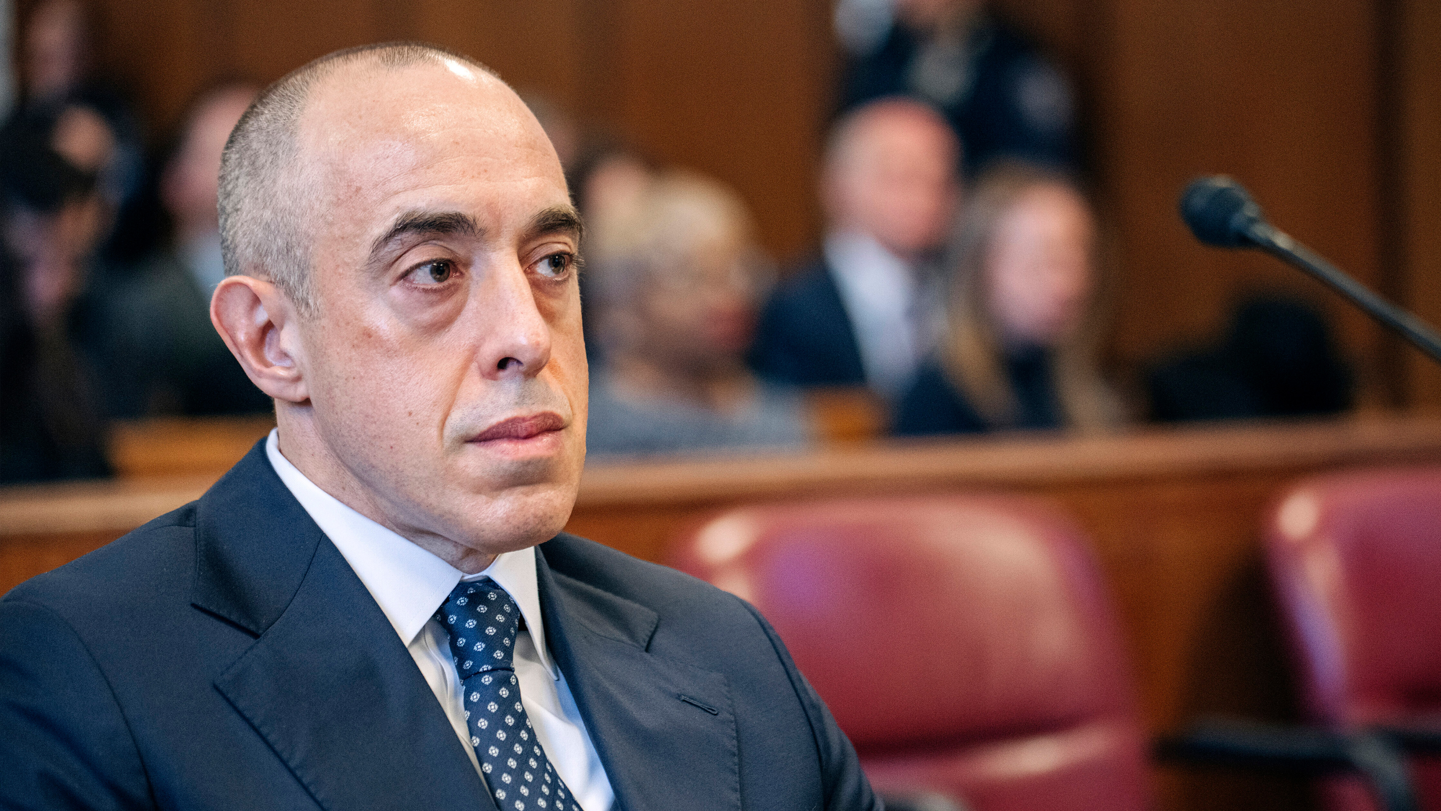 Emil Bove, attorney for former US President Donald Trump, sits Manhattan criminal court during Trump's sentencing in the hush money case in New York, Jan. 10, 2025.