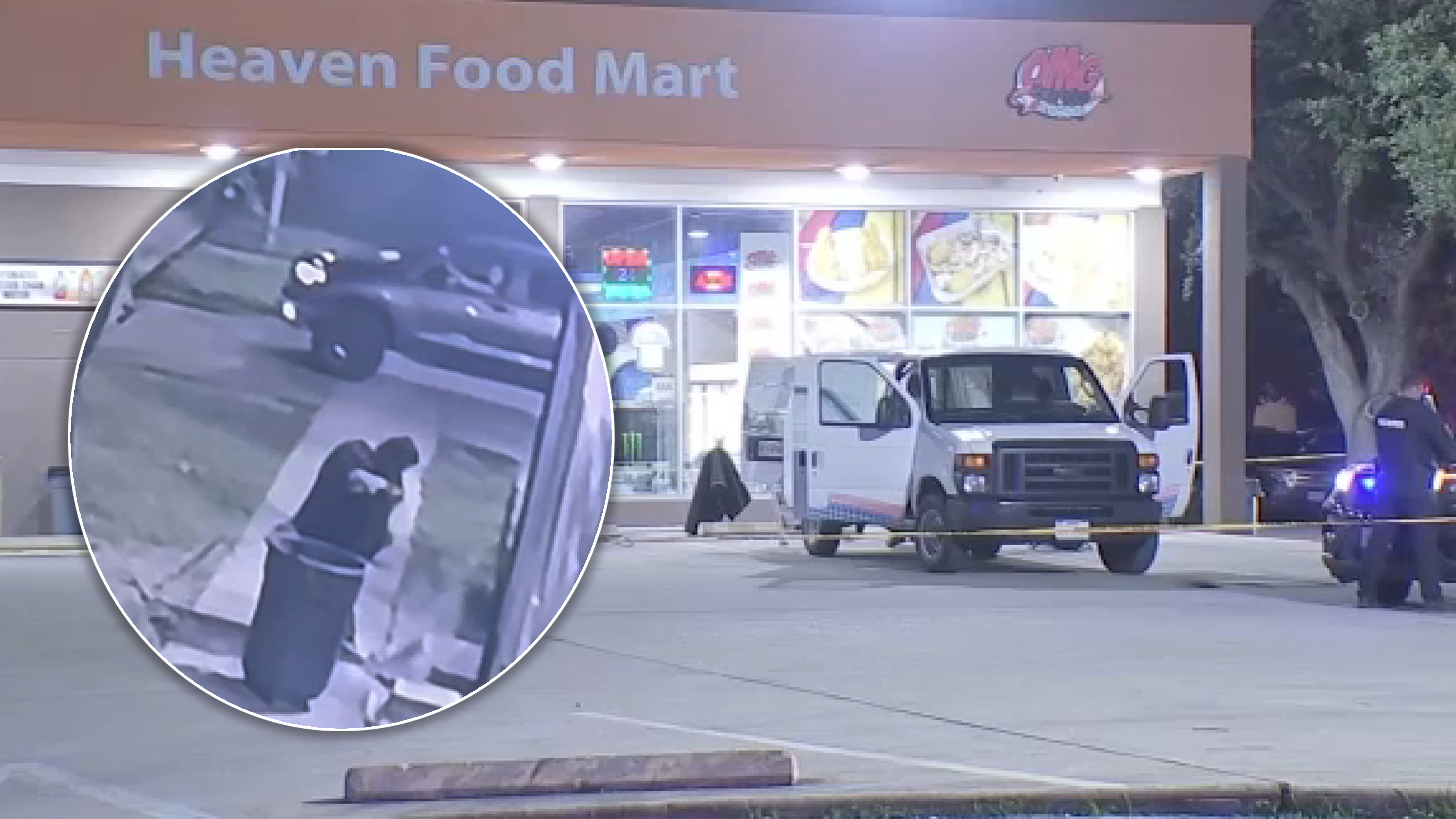 Man pressure washing outside of restaurant shot by driver, video shows