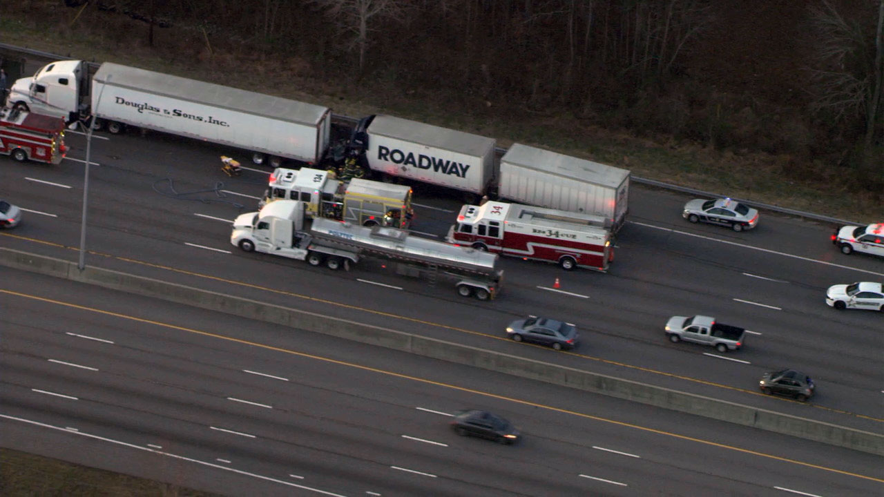 Tractor trailers collide on I-40/I-85 in Orange County