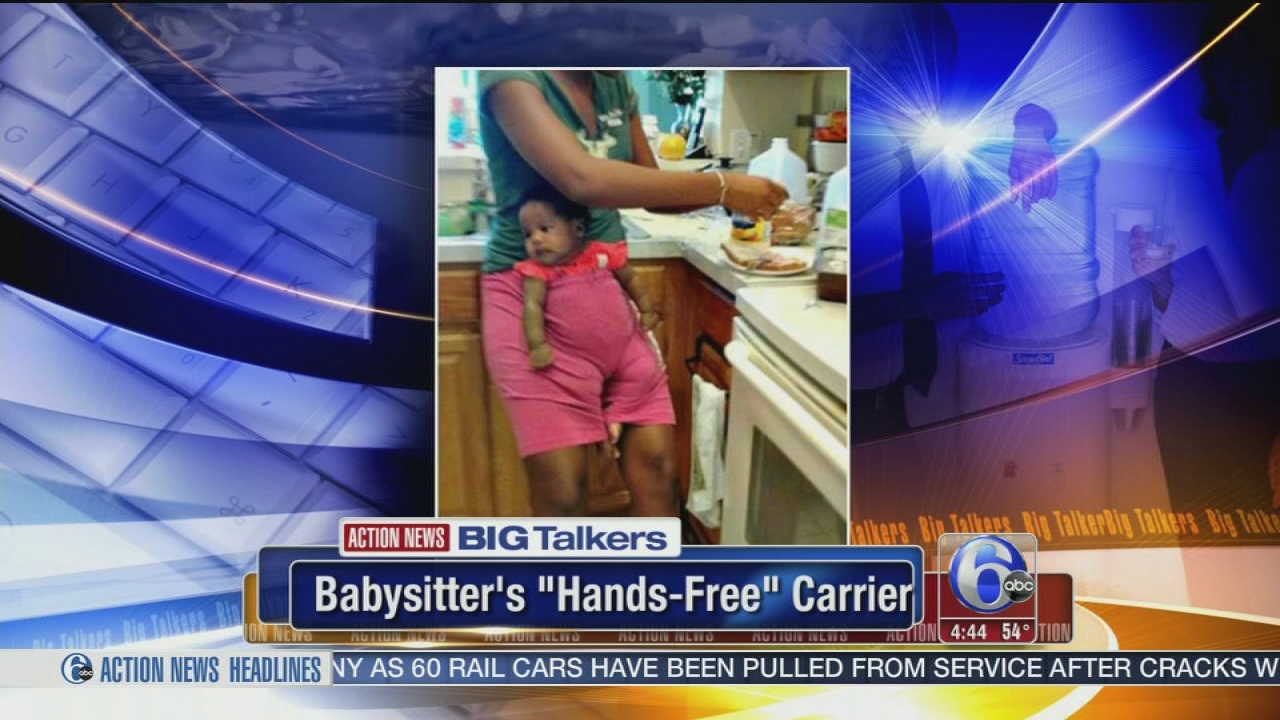 babysitter gets creative with baby to make a sandwich 6abc com big babysitter