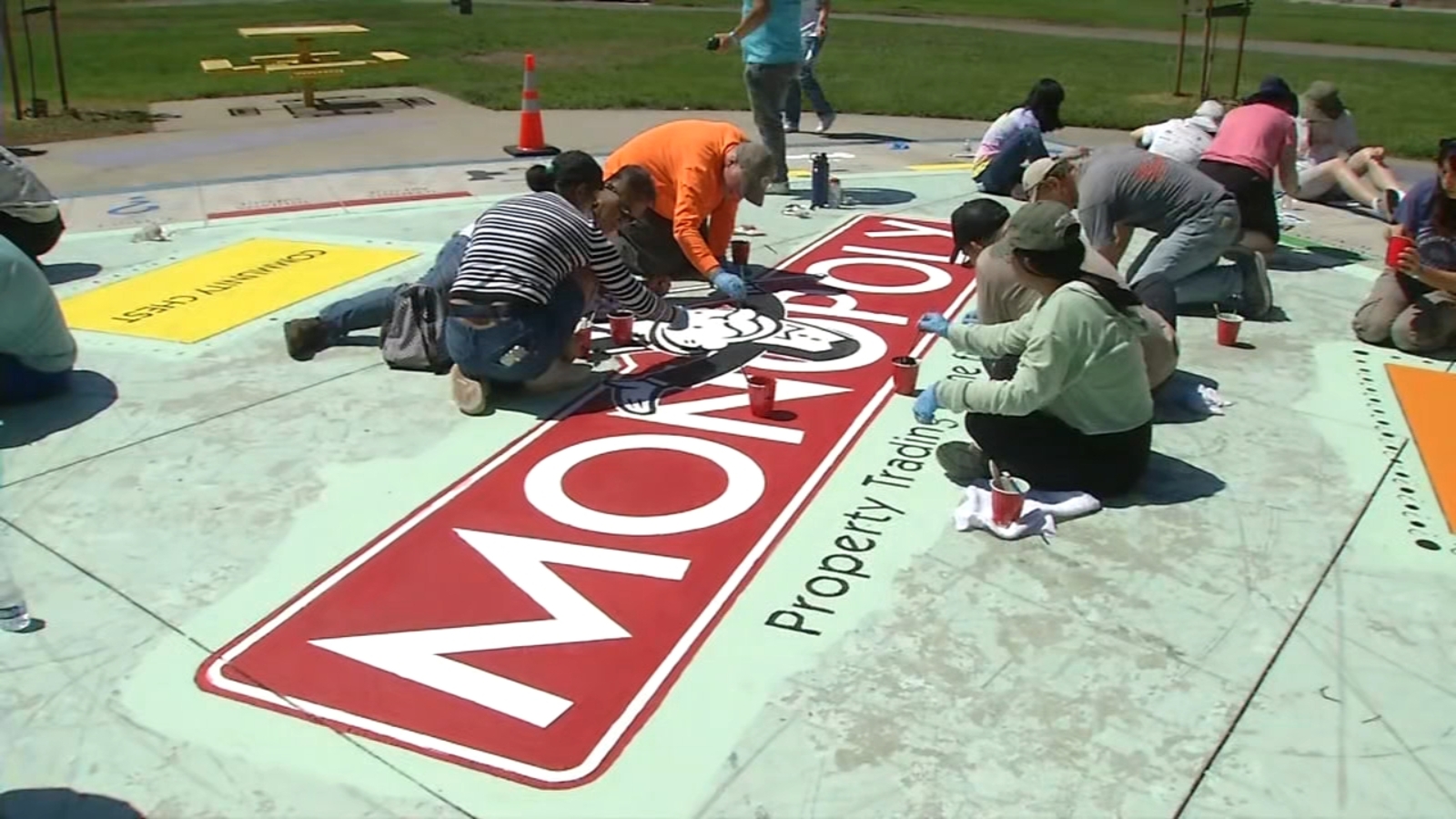 World's largest Monopoly board gets spruced up by volunteers in South Bay