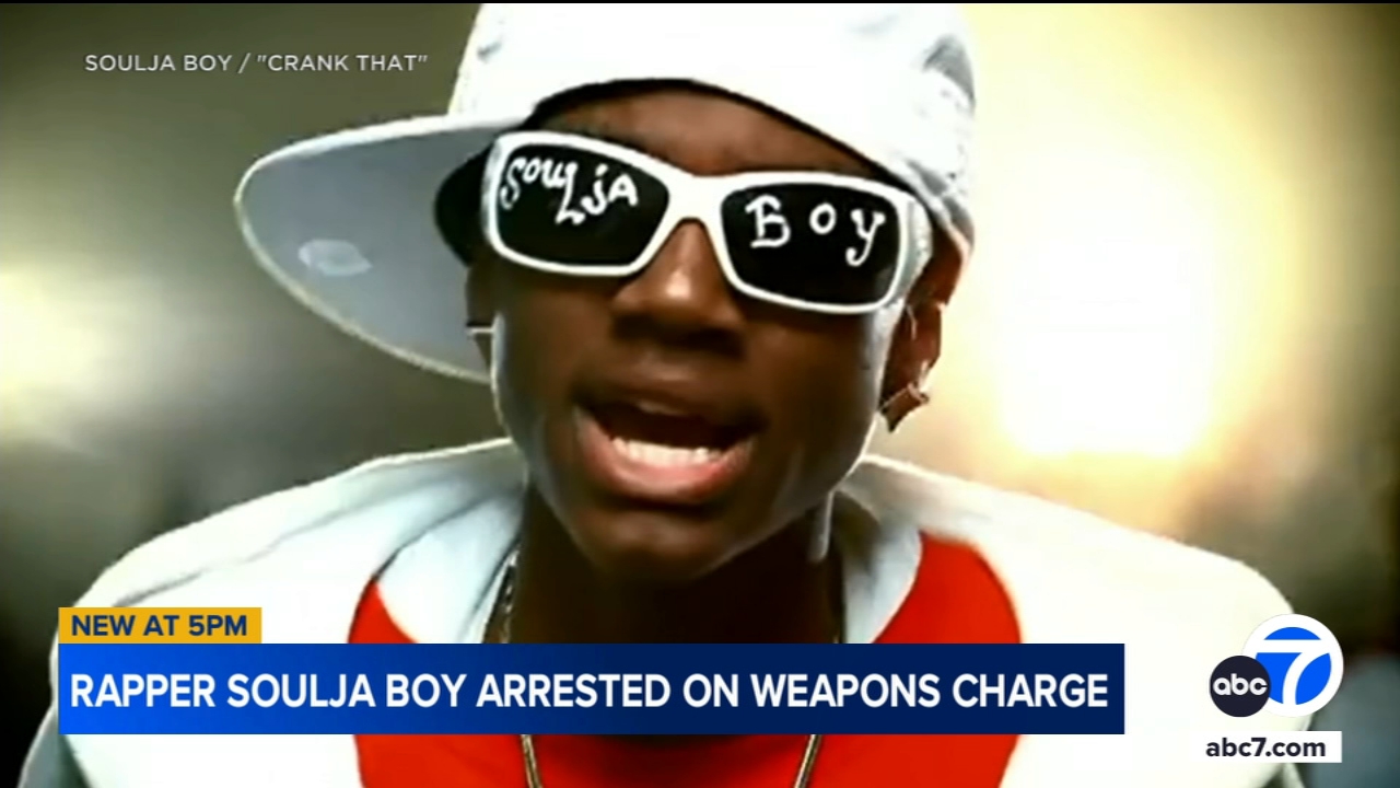 Rapper Soulja Boy arrested on weapons charge during traffic stop in California, LAPD says