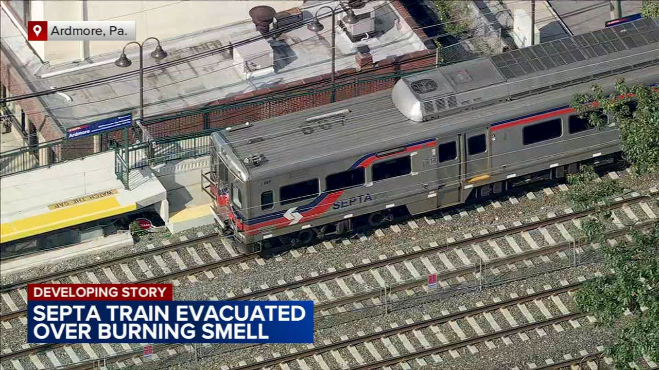 Paoli/Thorndale Line SEPTA train evacuated at Ardmore Station due to smell of smoke