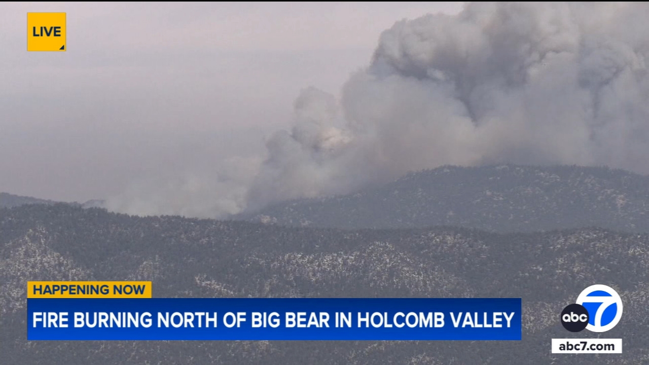 Brush fire erupts in San Bernardino Mountains above Big Bear Lake