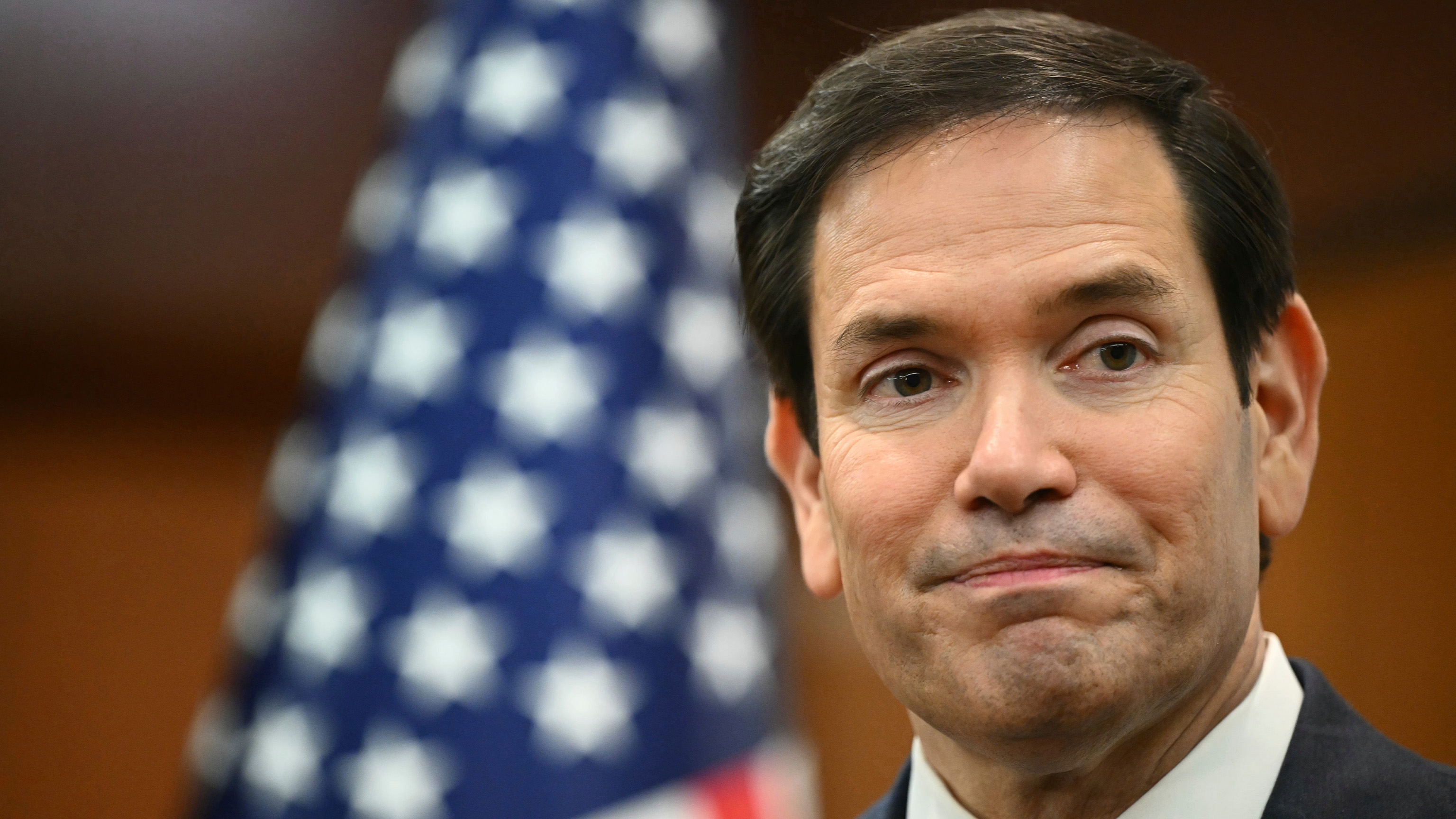U.S. Secretary of State Marco Rubio gives a media briefing during the ASEAN Foreign Ministers' Meeting at the Convention Centre in Kuala Lumpur Friday, July 11, 2025.