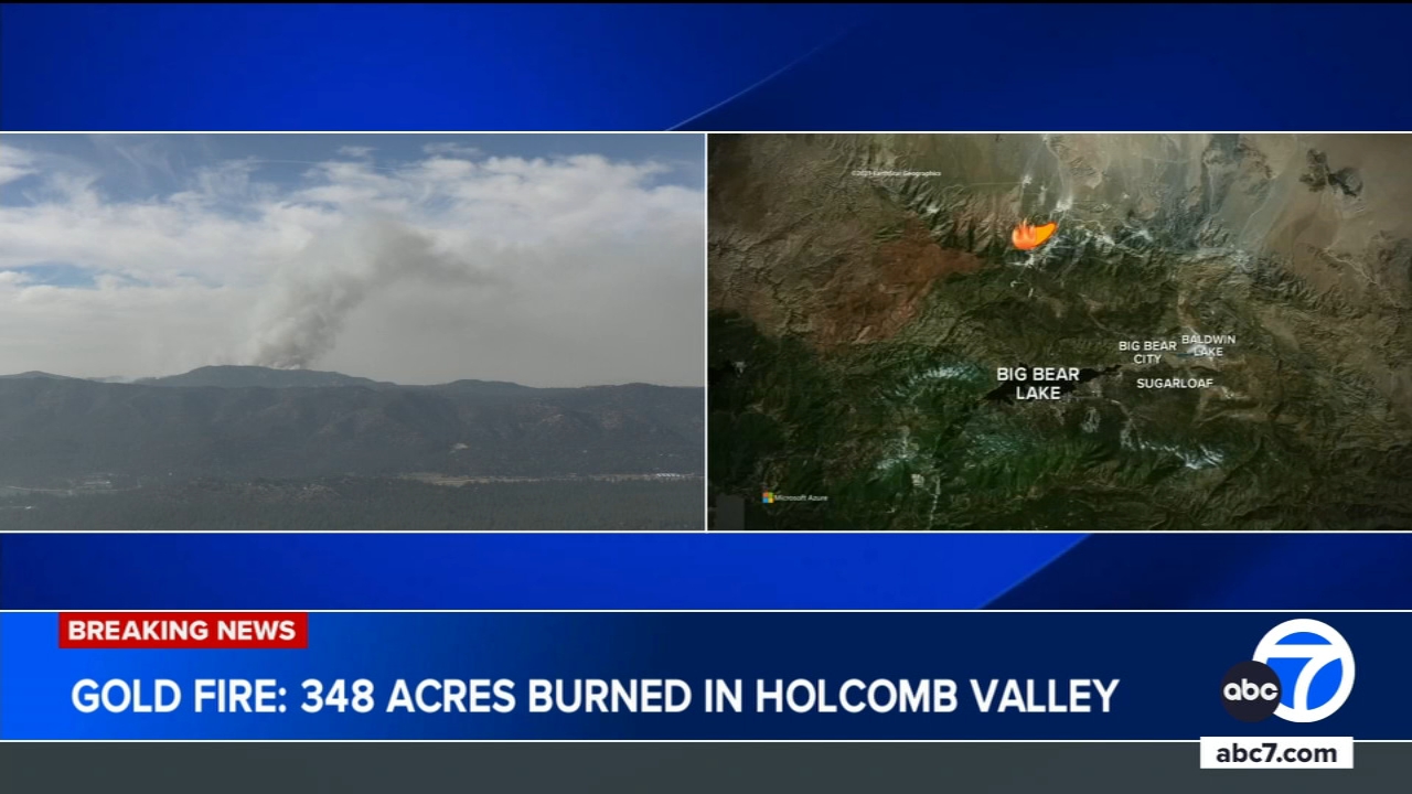 Brush fire erupts in San Bernardino Mountains above Big Bear Lake