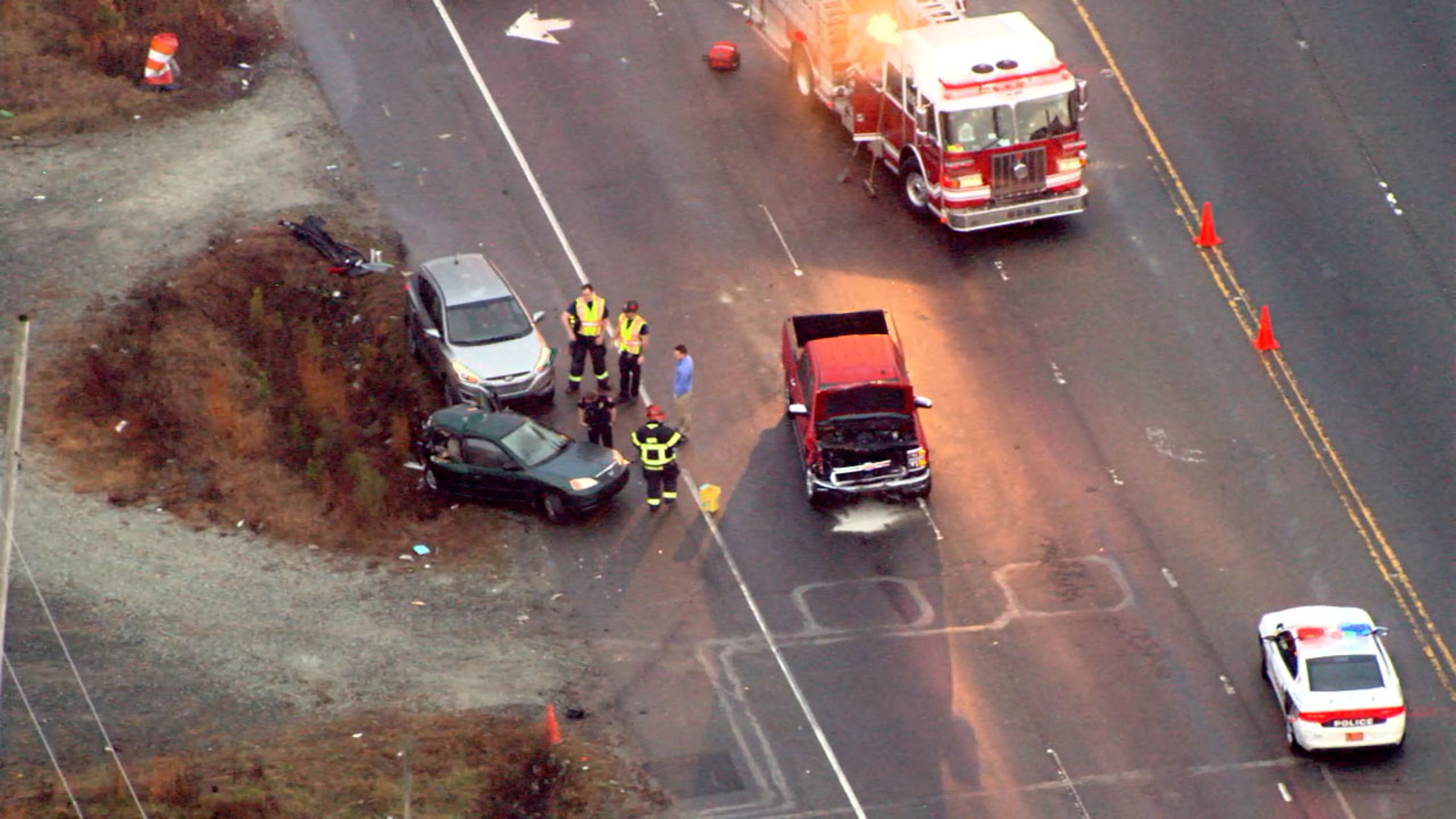 Three-vehicle wreck shuts down part of US-70 in Durham - ABC11 Raleigh ...