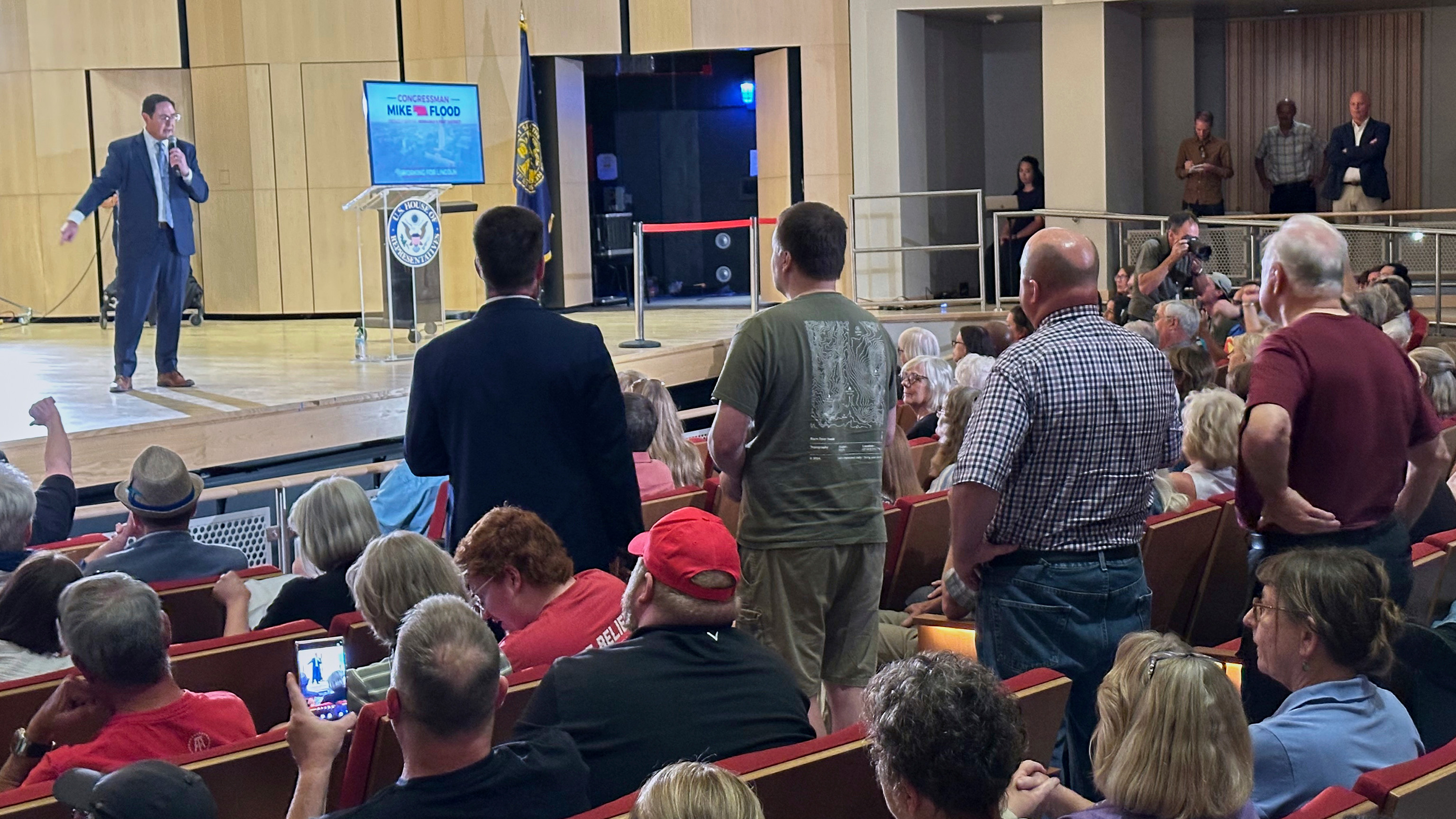 Town hall erupts in anger at GOP Congressman Mike Flood in Lincoln