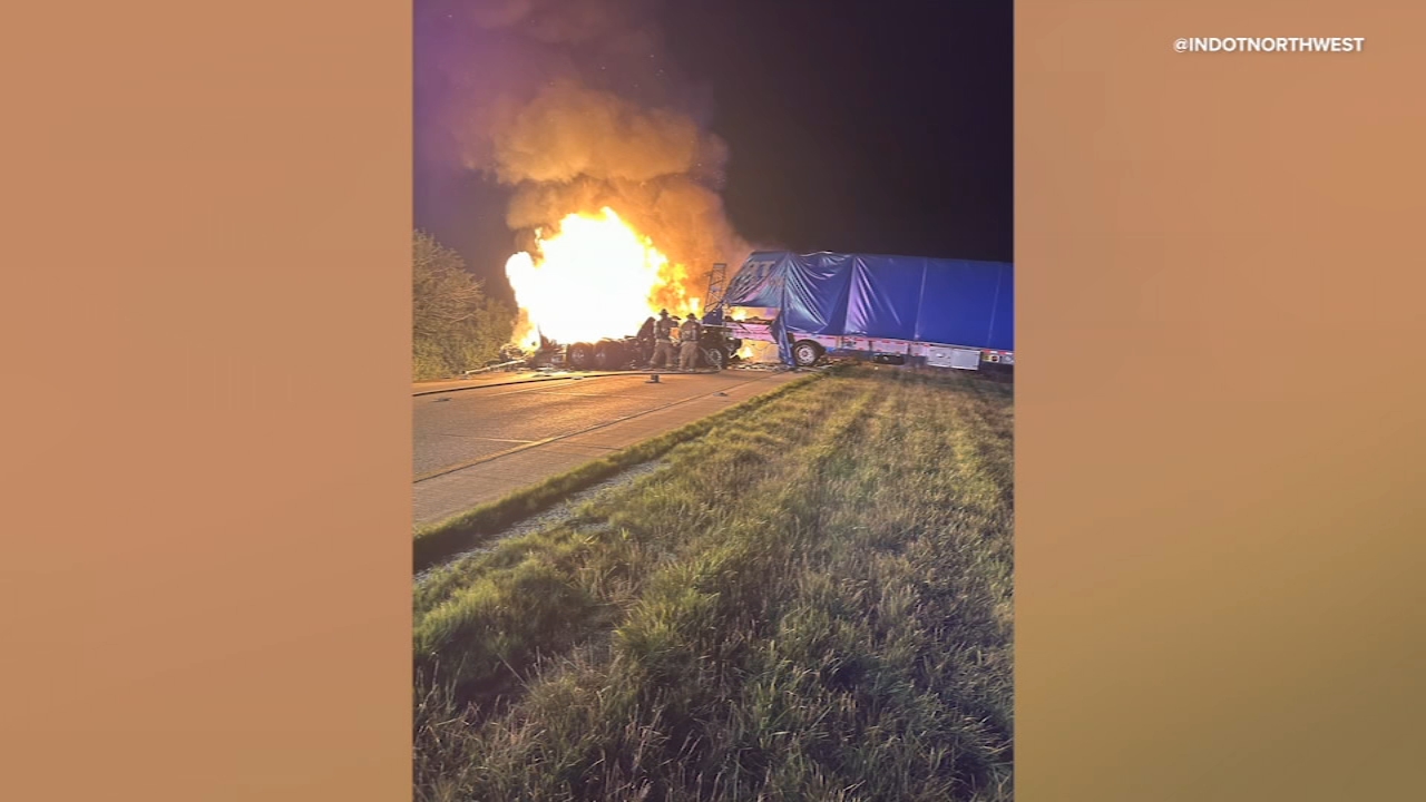 Fiery fatal crash on I-65 shuts down part of highway in NW Indiana