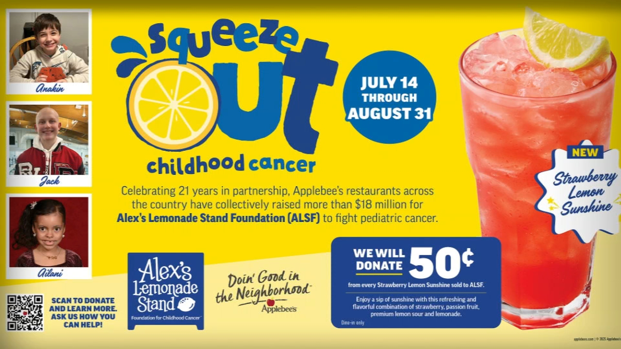 Applebee's teams up with Alex's Lemonade Stand Foundation