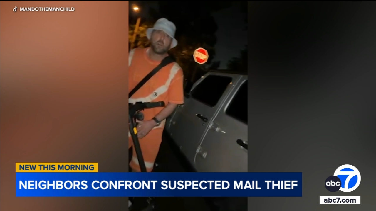 Studio City neighbors confront suspected mail thief, video shows
