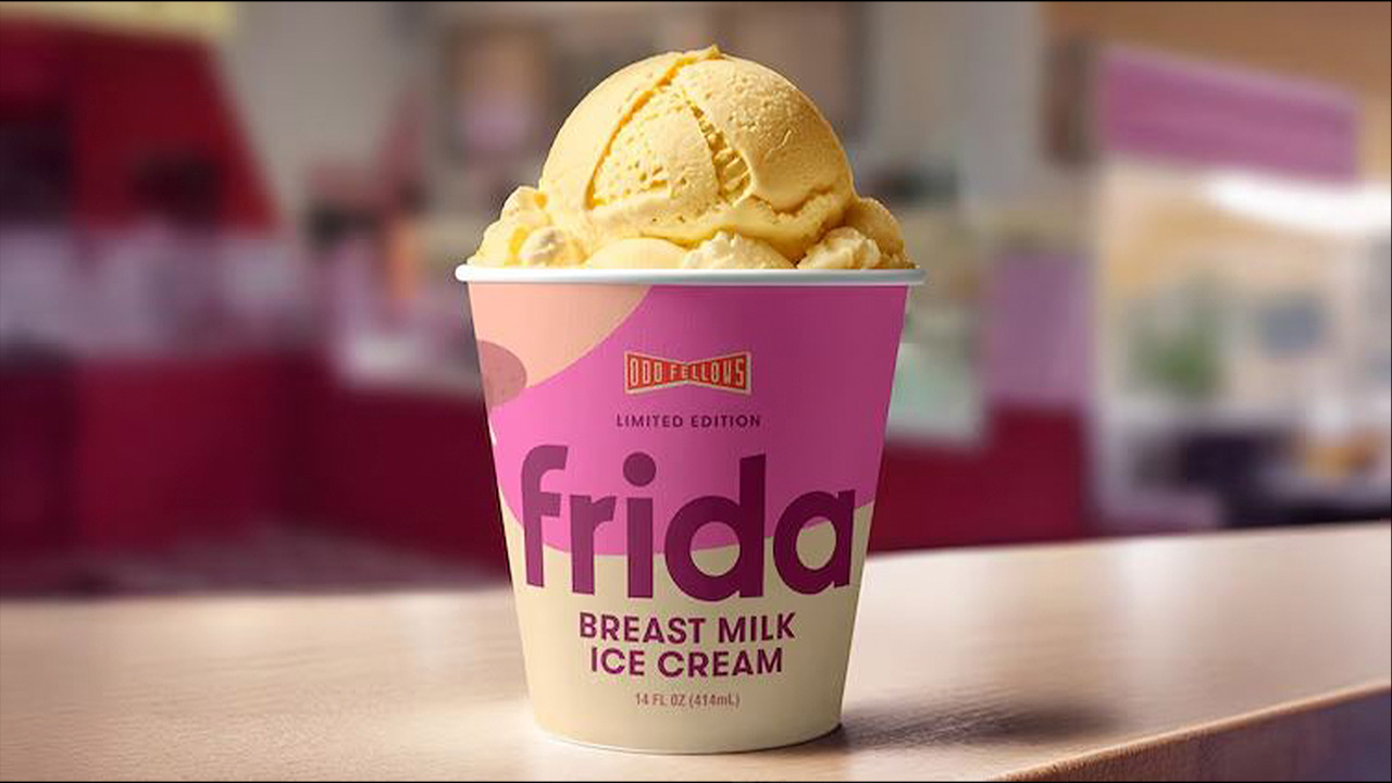 Oddfellows Ice Cream and Frida, a company that makes baby products, teamed up to make breast milk-inspired ice cream.