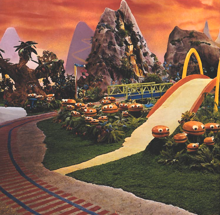 Obrázek z původní verze McDonaldland z roku 1971 obsahuje náplast Hamburger.