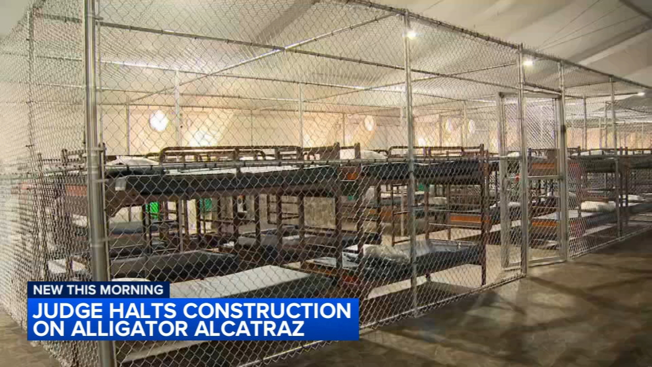 Judge orders temporary halt to construction at Florida's Alligator Alcatraz detention center