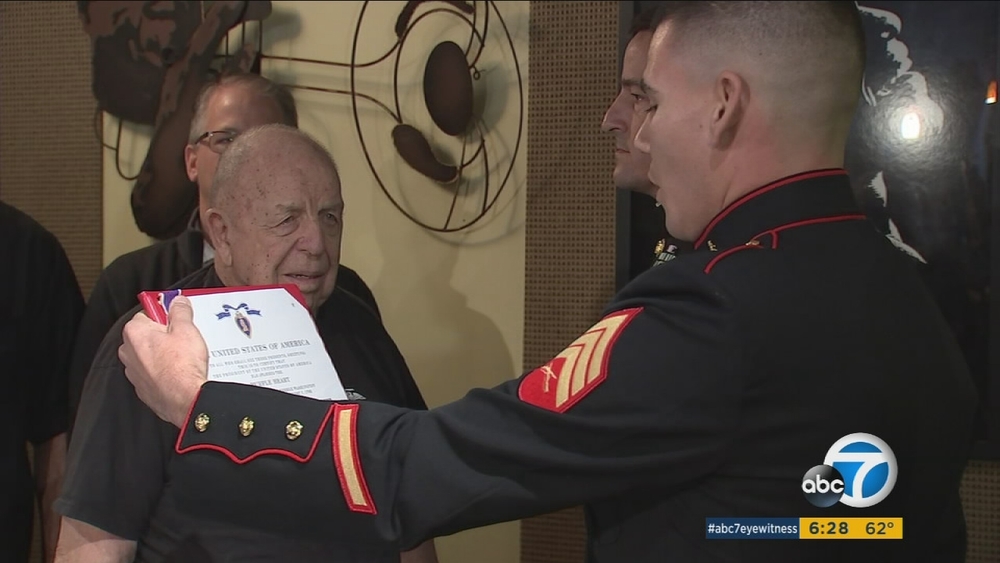 WWII veteran receives Purple Heart 70 years later