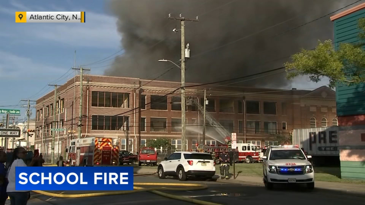 Fire erupts at school building under demolition in Atlantic City