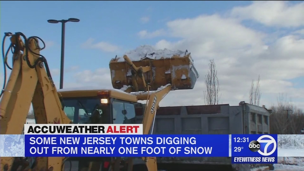 Some New Jersey towns digging out from nearly one foot of snow