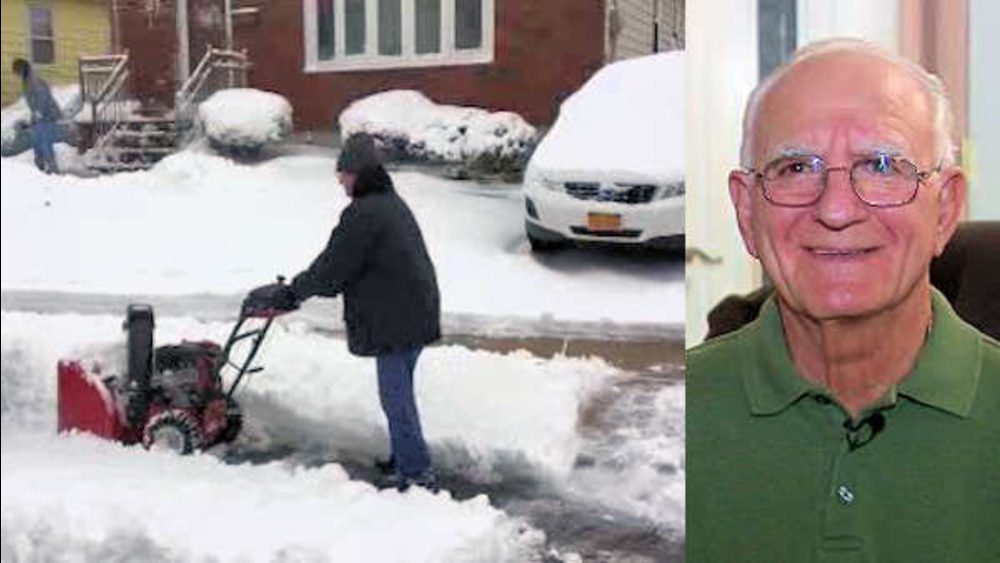 81-year-old man plows neighbors' driveways