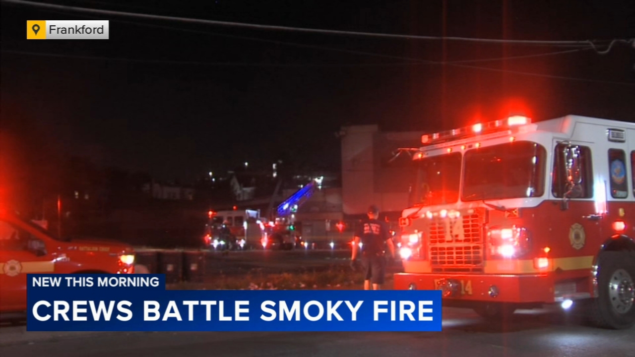 Crews battle flames at abandoned super market in Frankford