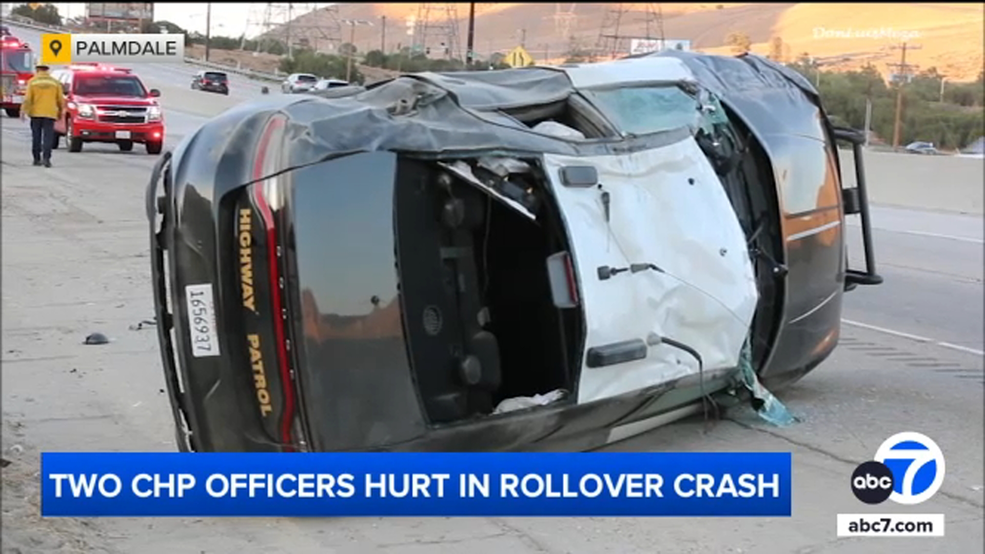 2 CHP officers injured in rollover crash on 14 Freeway in Palmdale