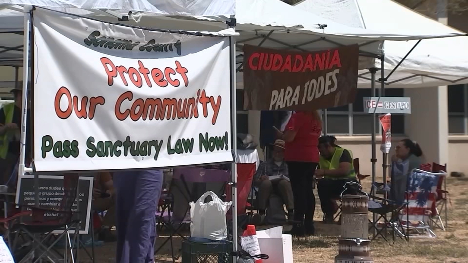 Immigration advocates hold Day 6 of hunger strike demanding sanctuary policy in Sonoma Co.