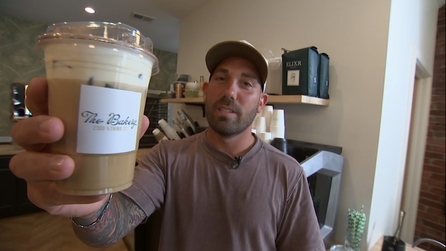 The Bakery serves coffee, donuts and pizza