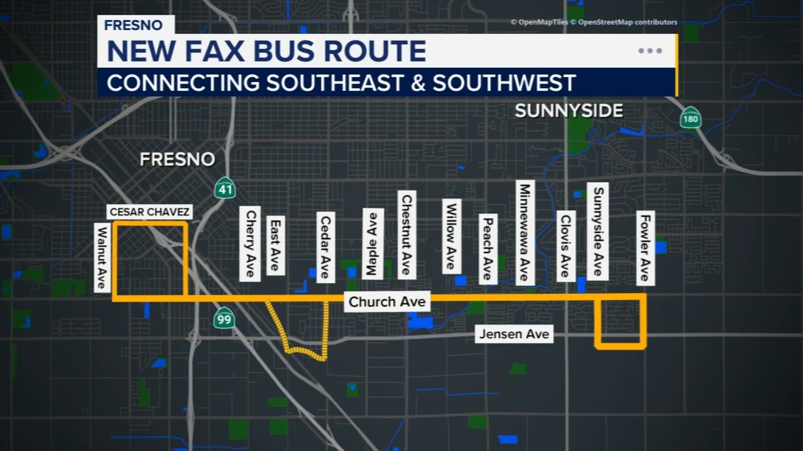 New FAX bus route connects southeast and southwest Fresno