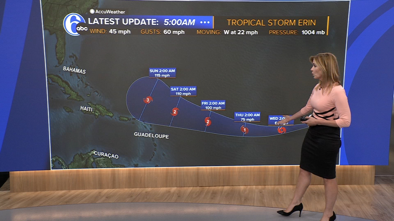 Forecasters say Tropical Storm Erin has formed in the eastern tropical Atlantic and could reach hurricane strength later in the week.