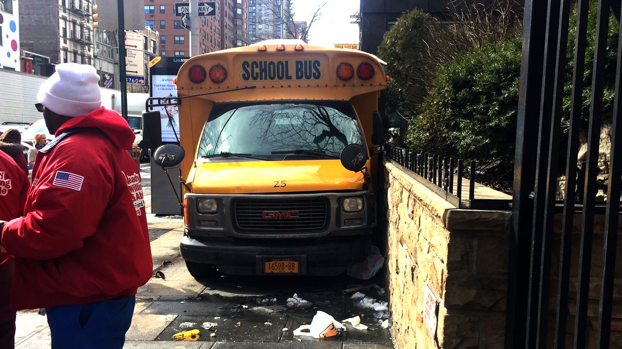 Bus jumps curb on Upper East side hitting four men