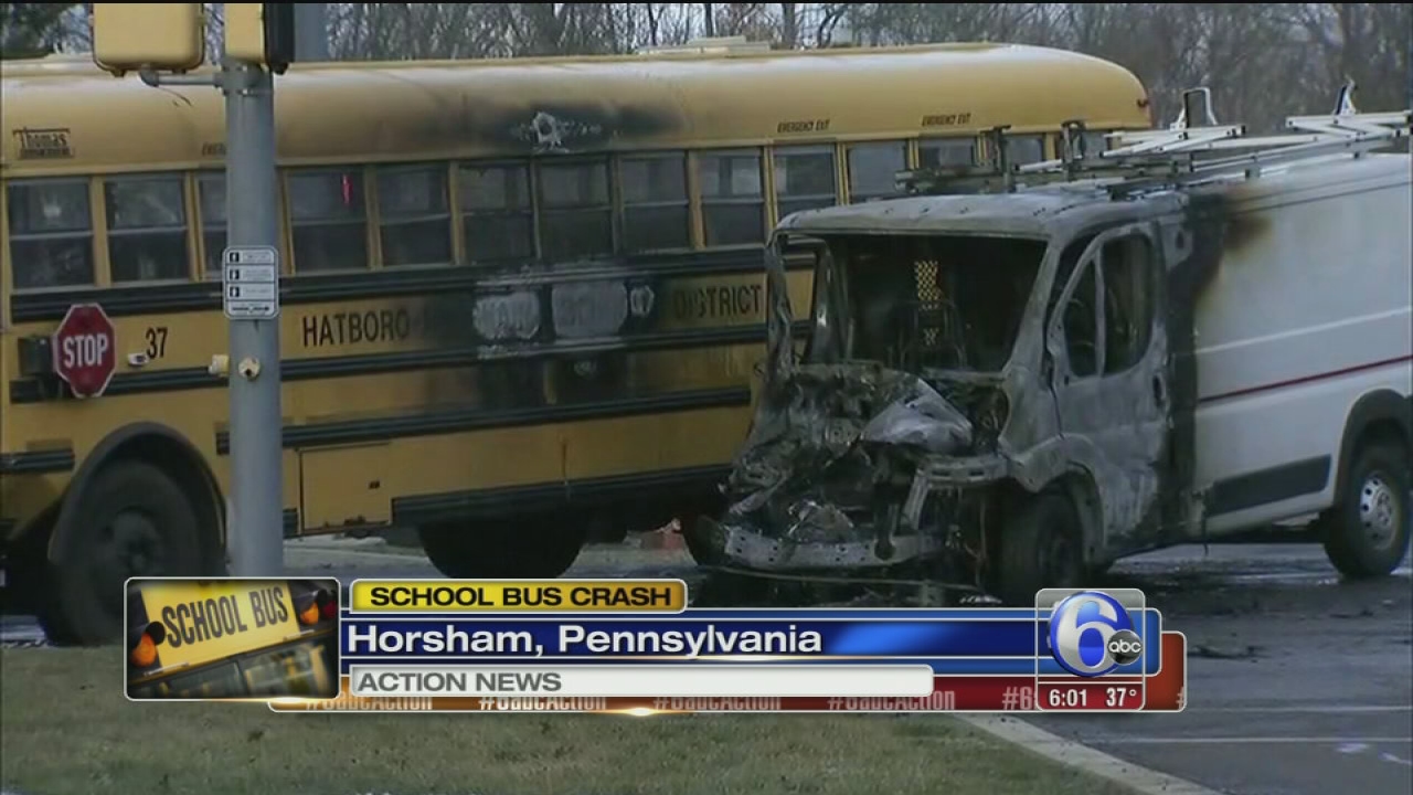 1 injured in fiery crash in Horsham