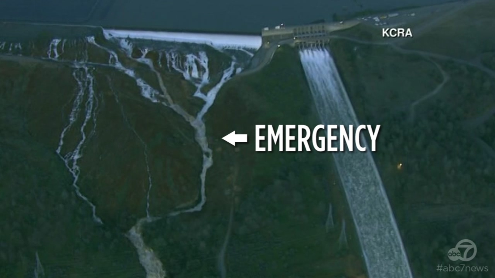 Video Oroville Dam Emergency Spillway At Risk Of Failing Abc7 San Francisco