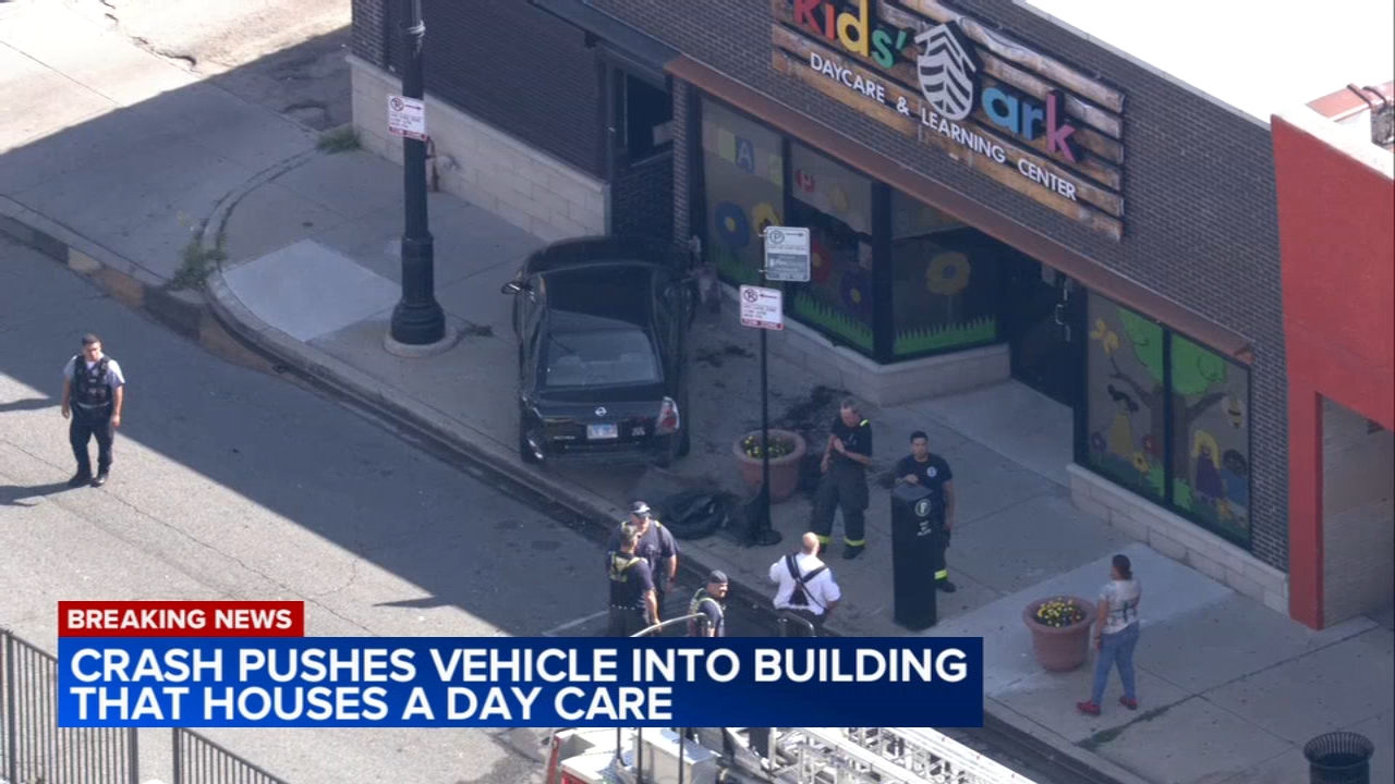 Crash pushes vehicle into building that houses Chicago day care, witnesses say