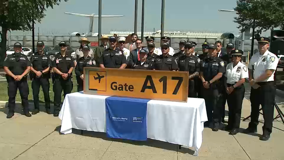 Newark airport gate sign from 9/11 transferred to Flight 93