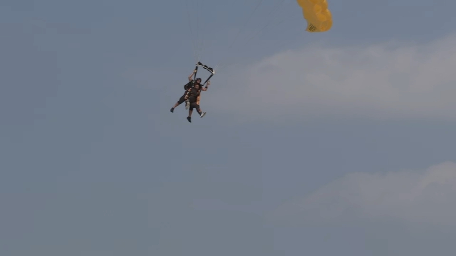 ABC7's Tre Ward jumps out of plane with Army Golden Knights during Chicago Air & Water Show practice