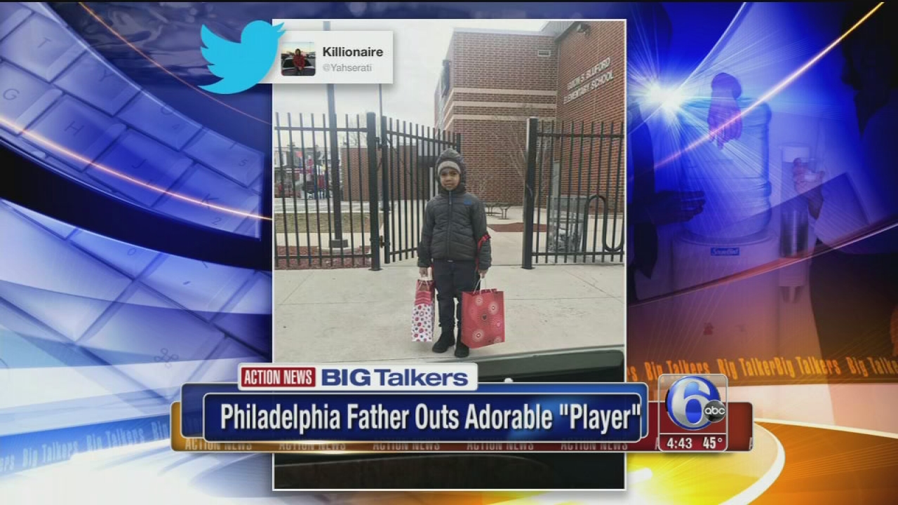 Philly dad shares pic of son going to school with two Valentine's Day gifts