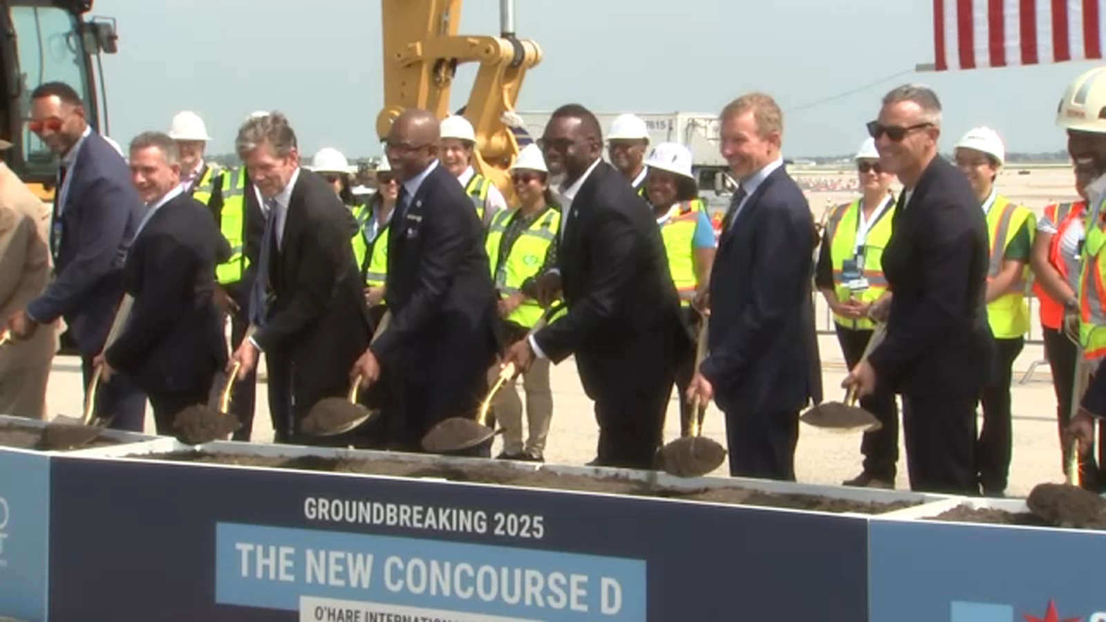 Chicago Mayor Johnson, aviation officials break ground on new O'Hare airport concourse