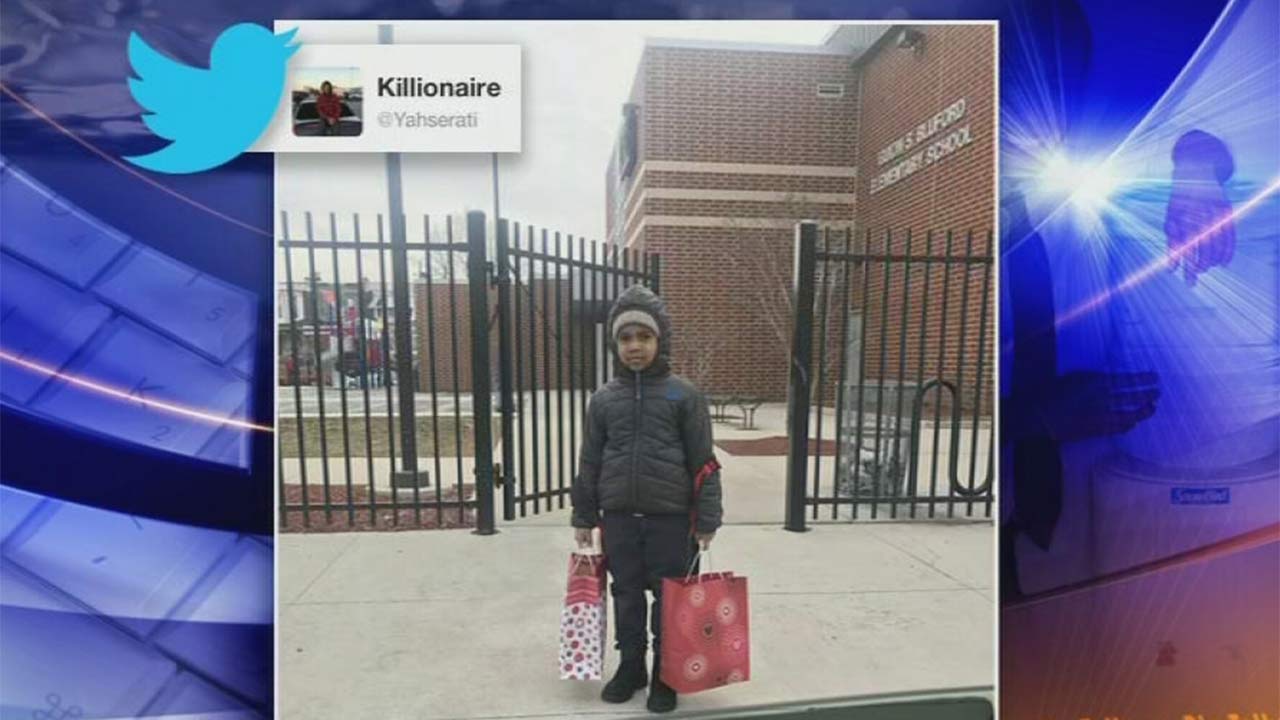 Philly dad shares pic of son going to school with two Valentine's Day gifts