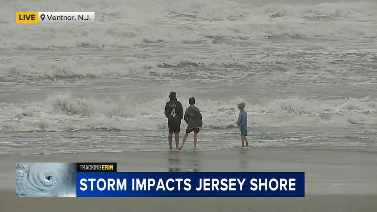 Jersey shore braces for impacts from Hurricane Erin as it races up the Atlantic Ocean