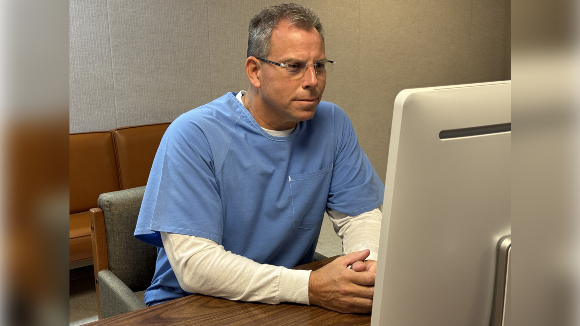Erik Menendez attends the parole hearing virtually from the Richard J. Donovan Correctional Facility in San Diego.