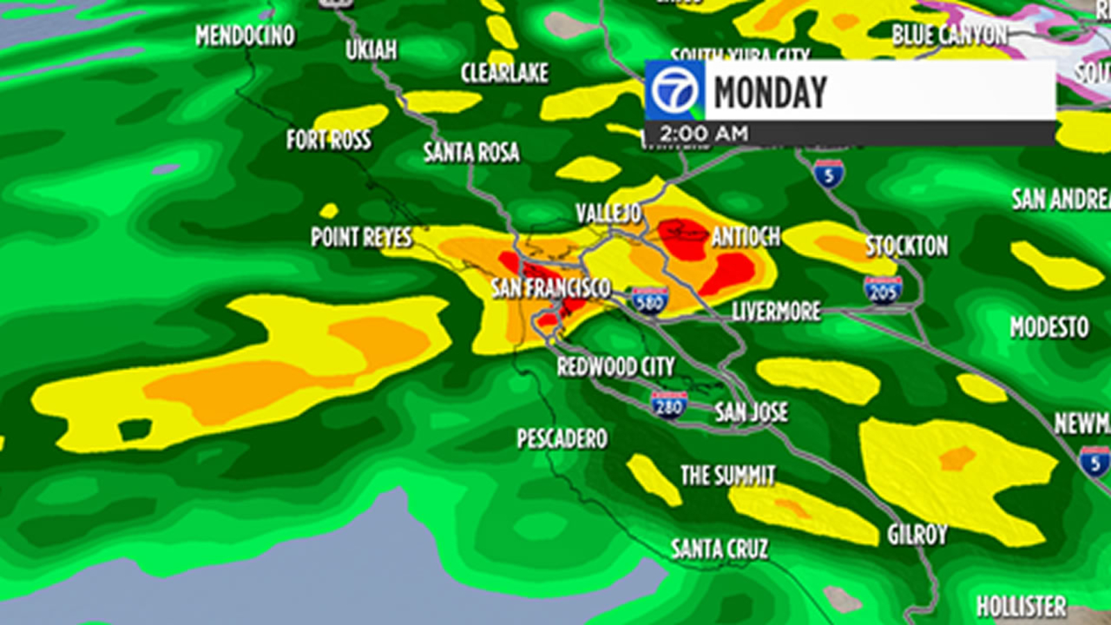 A strong storm is forecast to dump more than an inch of rain on the Bay ...