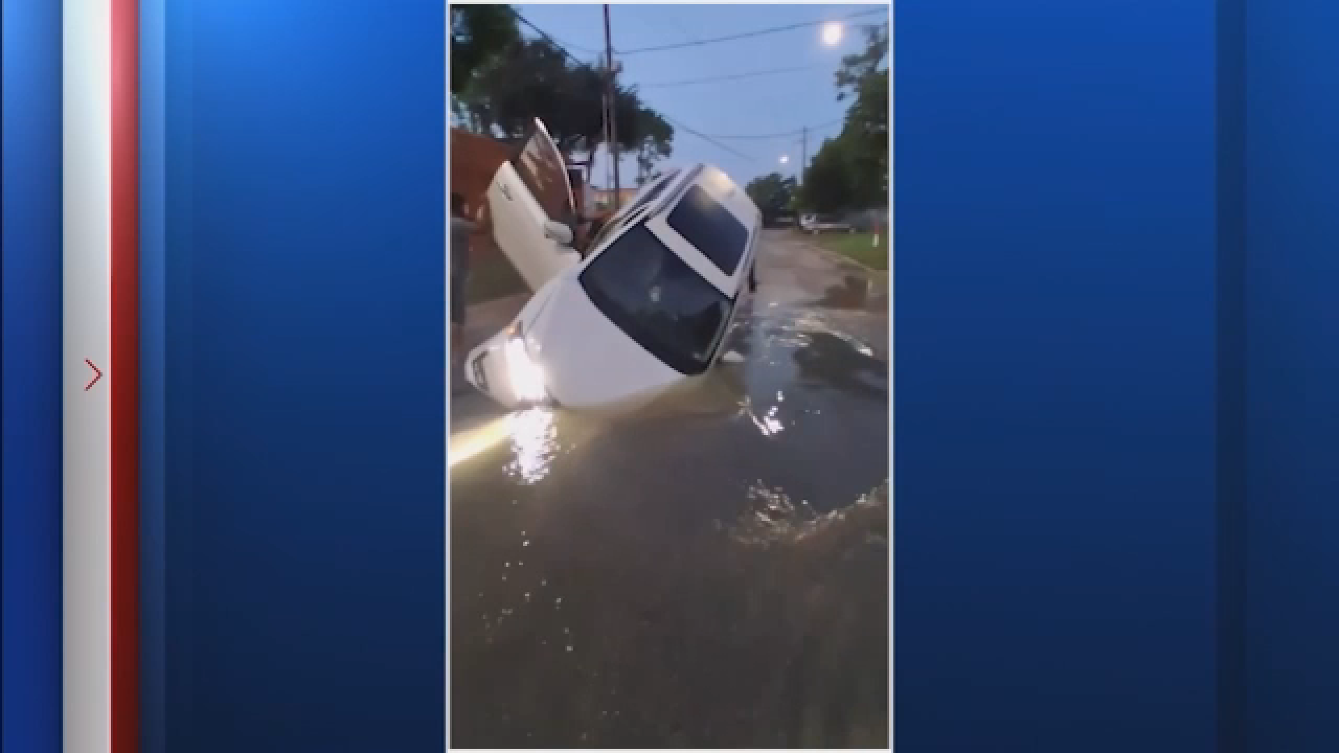 Pavement collapses in SE Houston neighborhood causing deep hole, car gets stuck inside